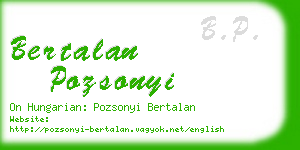 bertalan pozsonyi business card